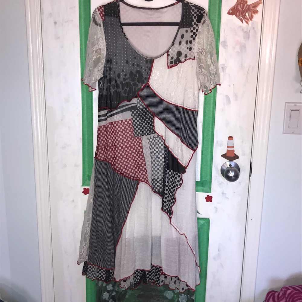 Rag doll pat work Art Deco dress